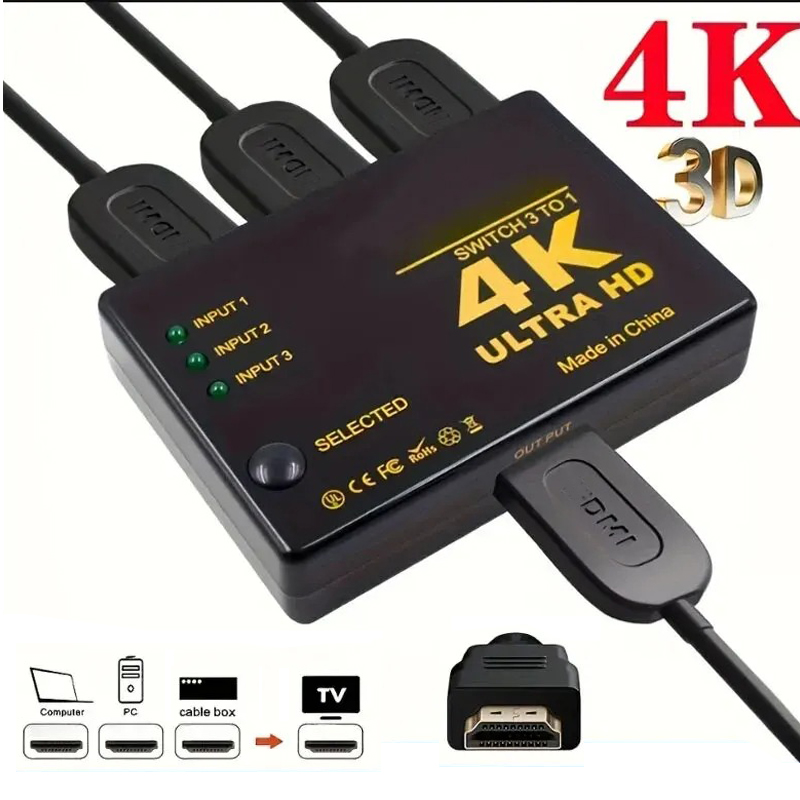 Esports Gaming Hub - 4K スイッチャー HDMI 互換スイッチ 3 in