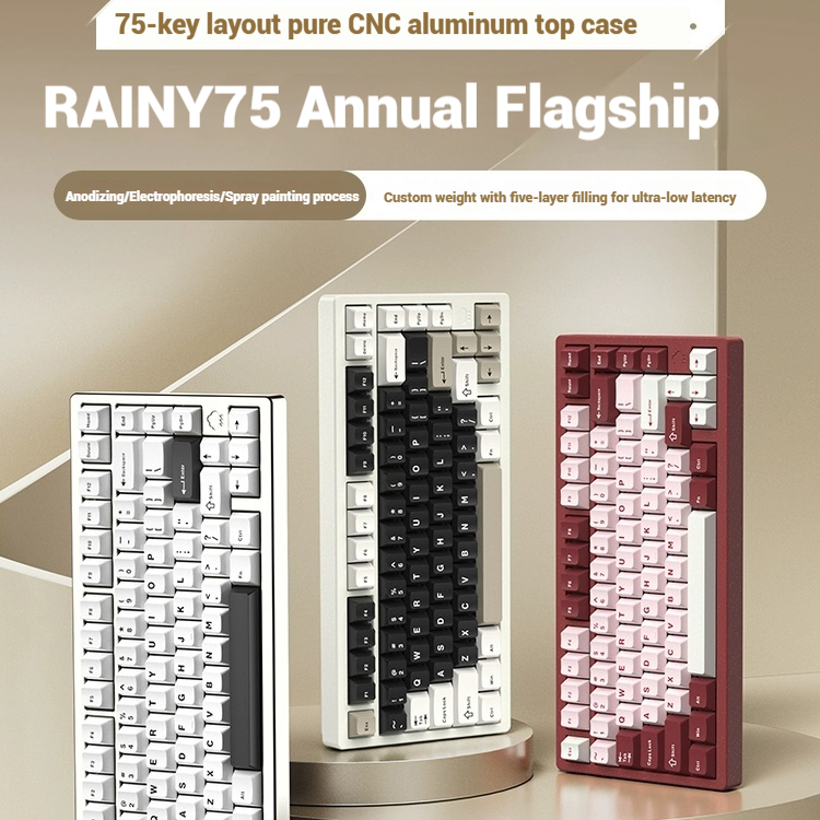 Esports Gaming Pc - ワイヤレス Bluetooth RAINY75 カスタマイズゲーミングキーボード アルミボディ eスポーツコントローラー