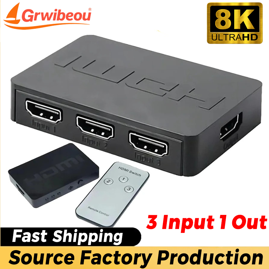 Esports Gaming Hub - 3ポートHDMI対応スイッチャー 3入力1出力 1080P HDMIビデオスプリッターハブ HDMIスプリッター Xbox、DVD、HDTV、PC、ラップトップ、テレビ用