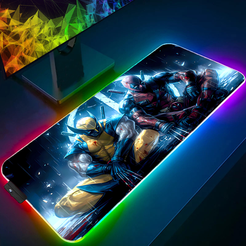 LED マウスパッドゲーミングバックライトロックエッジアニメ - Esports Gaming Pc のレビューと価格