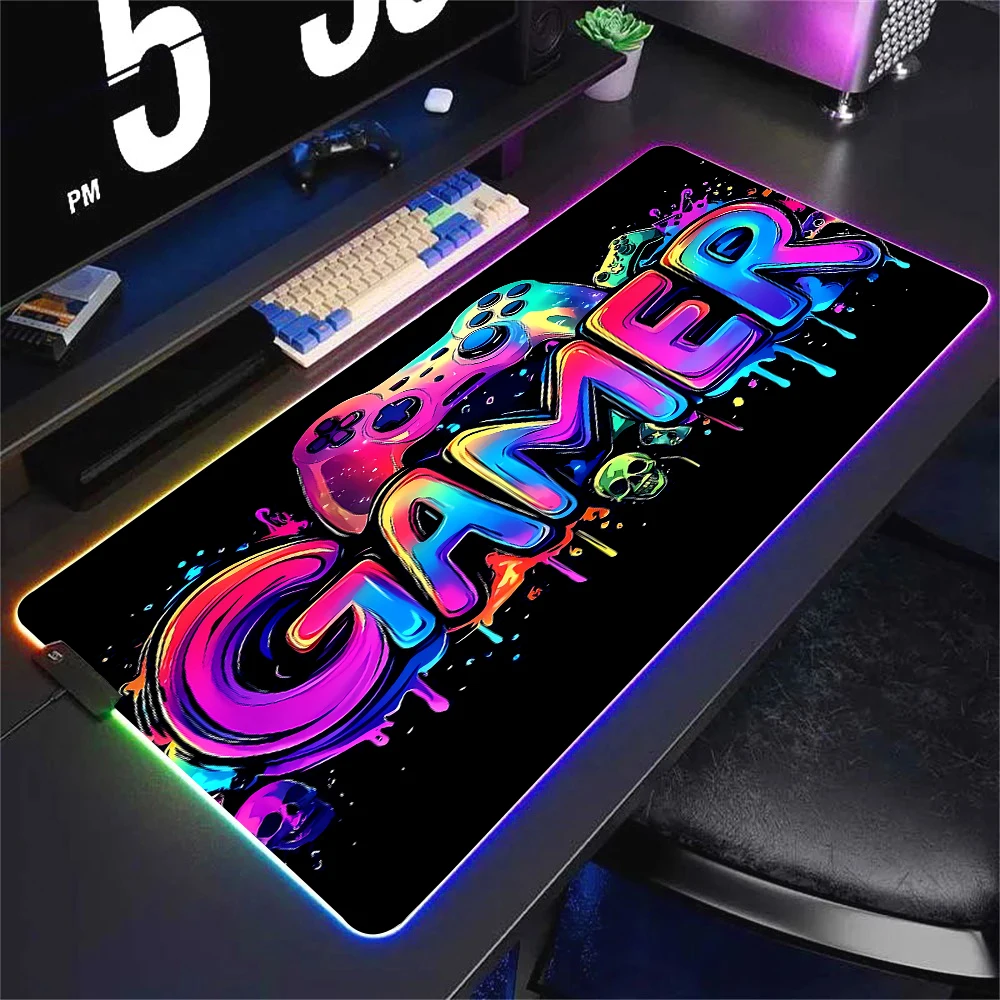 RGB ネオンゲーミングコントローラーアートマウスパッド L - Esports Gaming Stocks のレビューと価格