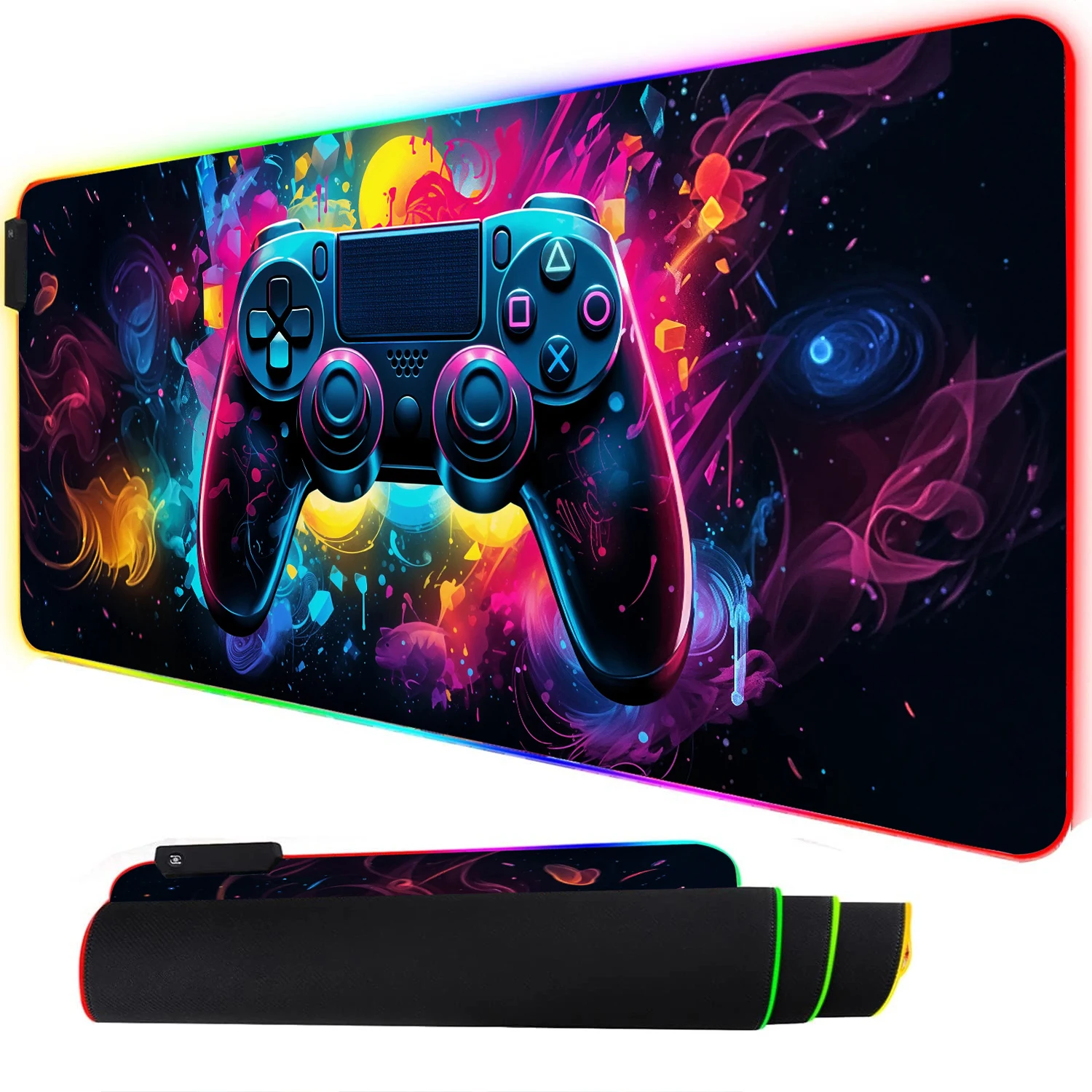 RGB ネオンゲーミングコントローラーアートマウスパッド L - Esports Gaming Stocks のレビューと価格