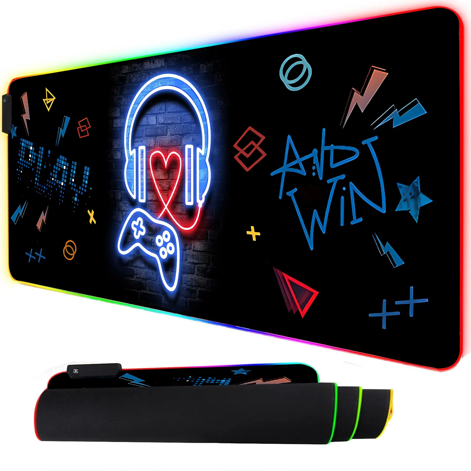 RGB ネオンゲーミングコントローラーアートマウスパッド L - Esports Gaming Stocks のレビューと価格