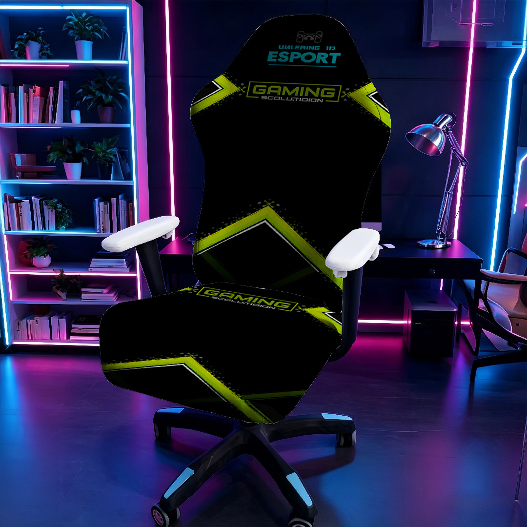 高伸縮性ゲーミングチェアカバー、洗濯可能、滑り止め、ユニバー - Esports Gaming Logo のレビューと価格